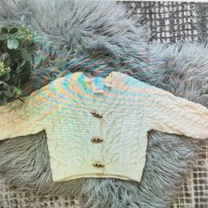 Zara Cream Cable Knit Cardigan